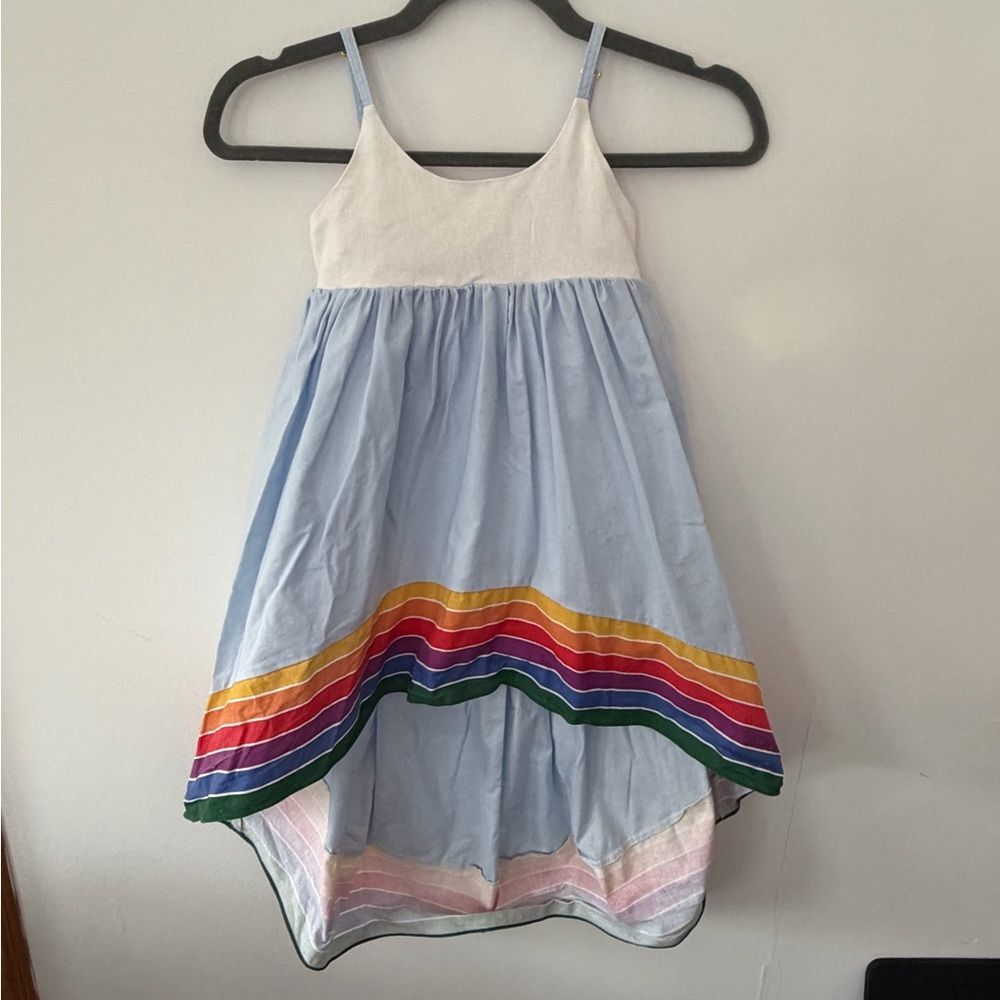 Pleiades Rainbow hi low Striped Kids Casual Dress